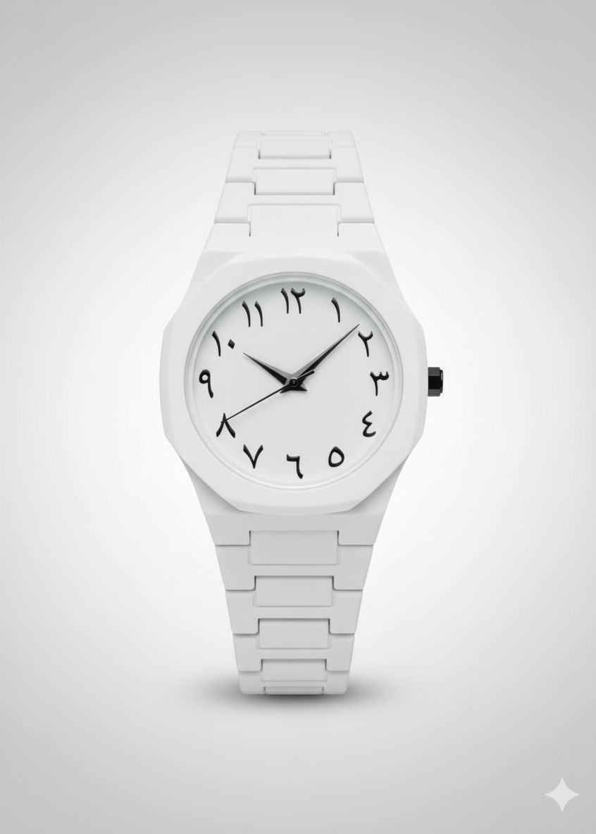Arabic White Aura White Dial