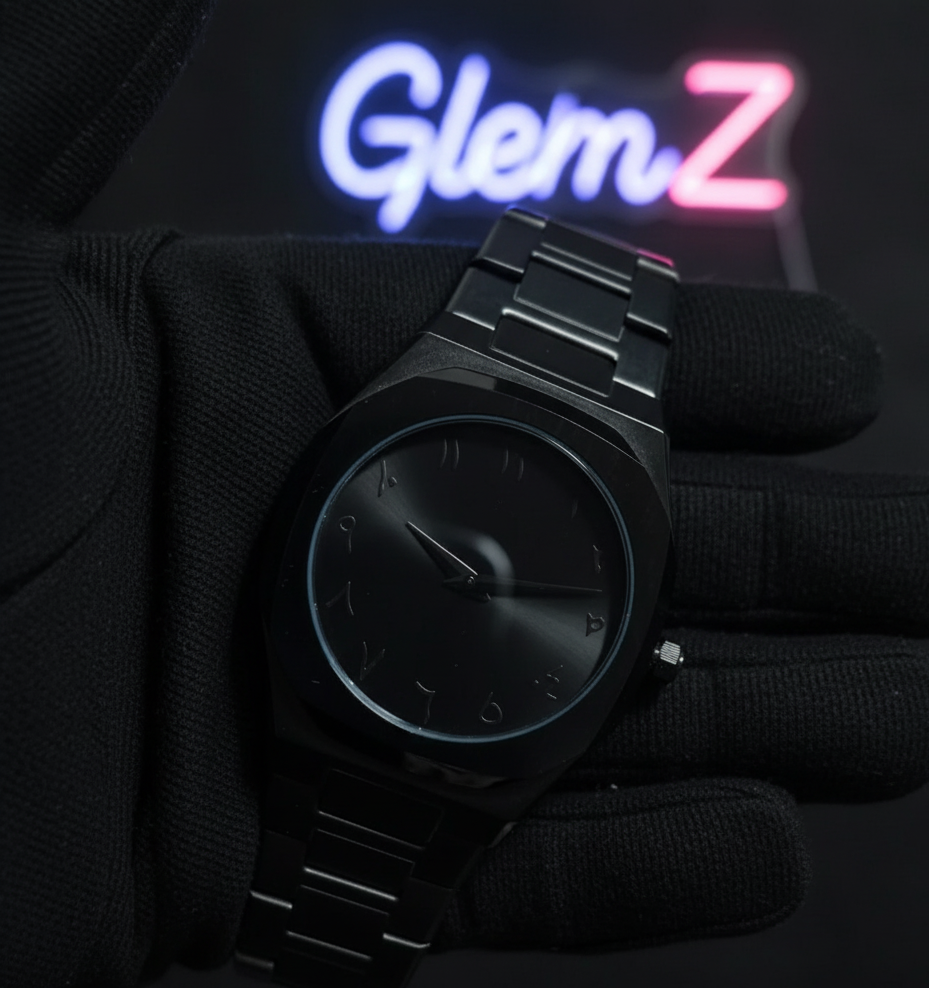 Shining Black Arabic Dial – Black Aura Men's Watch - Shining Metallic Aura
