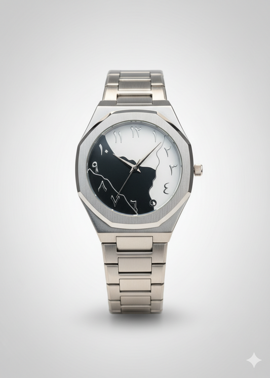Arabic Dial Silver Aura Metallic Black & White Dial