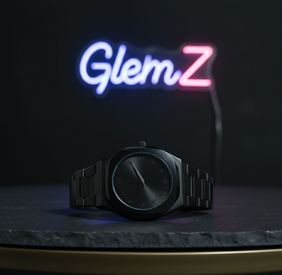 Shining Black Arabic Dial – Black Aura Men's Watch - Shining Metallic Aura