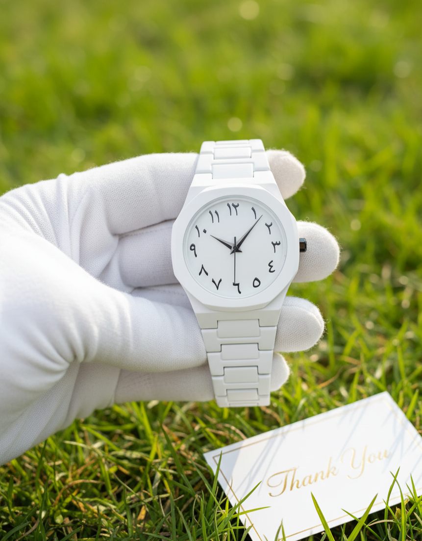 Arabic White Aura White Dial